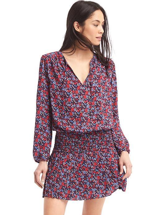 Gap Mix Print Long Sleeve Dress - Red Floral