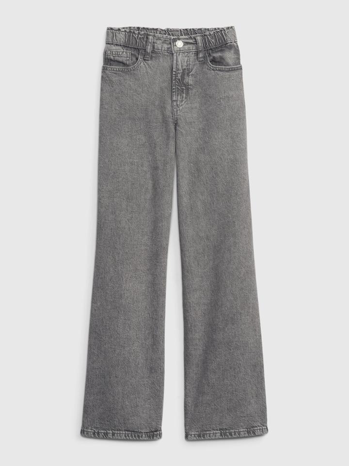 Kids Wide Stride Jeans With Washwell