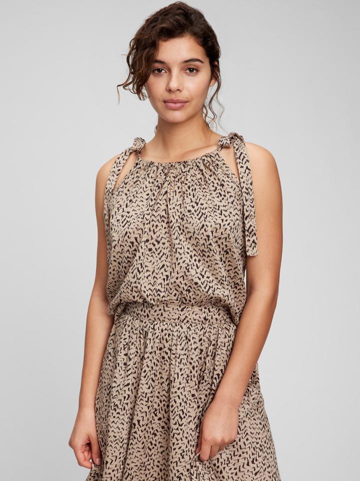 Printed Tie-shoulder Cami