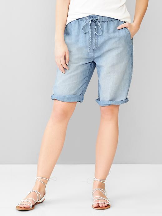 Gap 1969 Linen Denim Board Shorts - Medium Indigo