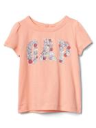 Gap Floral Logo Short Sleeve Tee - Creamy Coral
