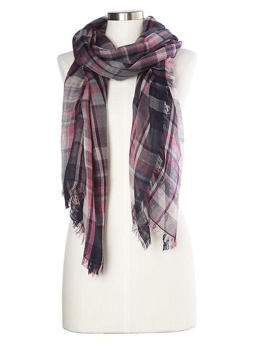 Gap Women Oversize Plaid Scarf - Grey