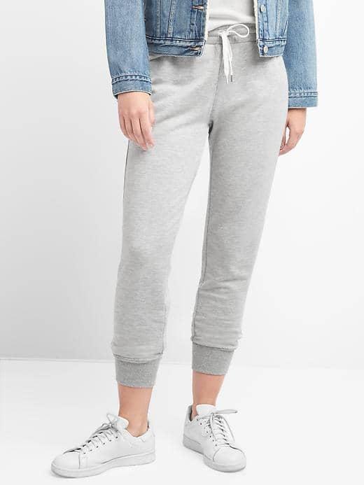 Gap Women French Terry Fleece Joggers - Light Heather Grey
