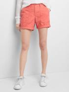 Gap Embroidery Girlfriend Chino Shorts - Coral