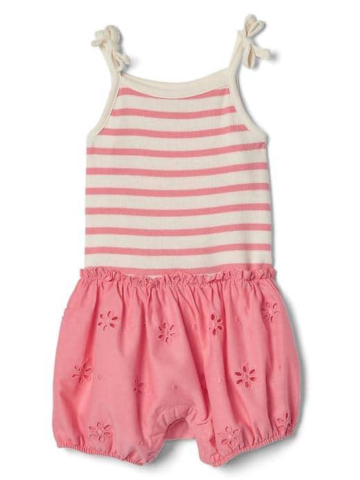 Gap Women Eyelet Shorty One Piece - Coral Frost
