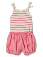 Gap Women Eyelet Shorty One Piece - Coral Frost