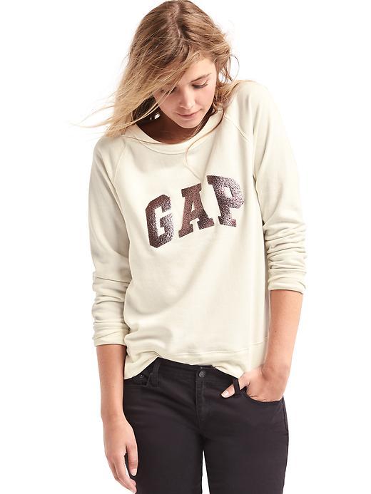 Gap Women Shine Logo Pullover Sweatshirt - Snow Cap