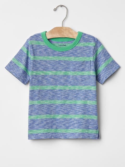 Gap Heather Stripe Pocket Tee - Radiant Blue