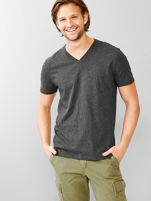 Gap Men The Essential V Neck T - Dark Charcoal