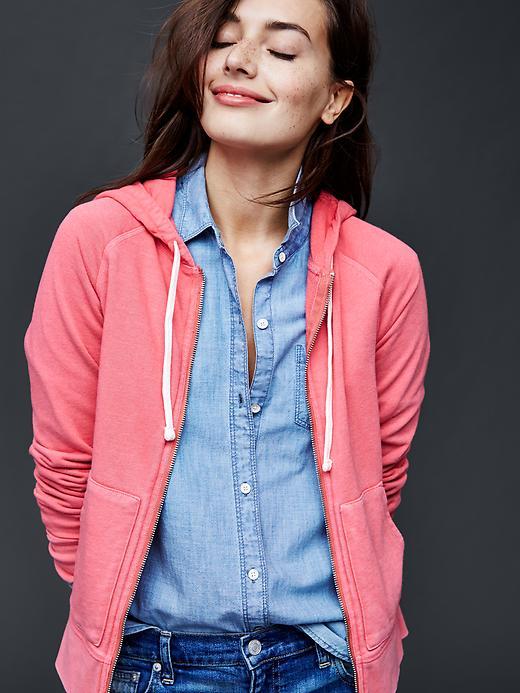 Gap Essential Zip Hoodie - Rose Bush