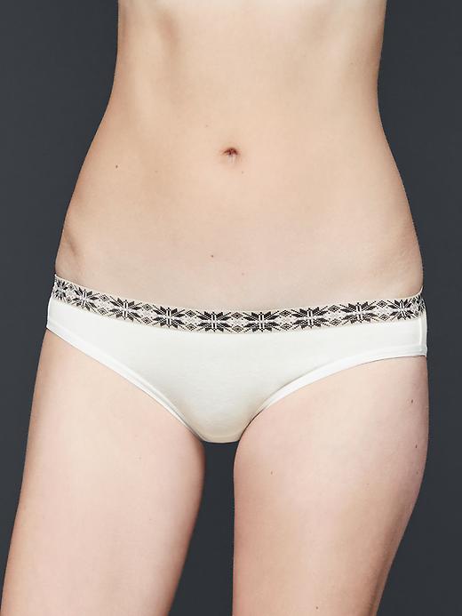 Gap Women Contrast Trim Teeny Bikini - Milk
