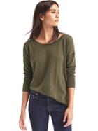 Gap Women Drop Sleeve Pullover Sweater - Olive