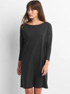 Gap Three Quarter Sleeve T Shirt Dress - True Black