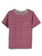 Gap Stripe Short Sleeve Pocket Tee - Pure Red