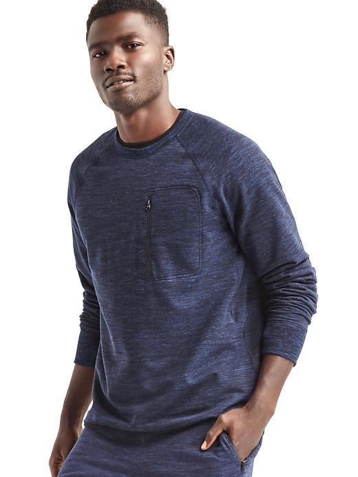 Gap Men Elements Fleece Crewneck Pullover - Blue Opal Space Dye