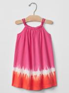 Gap Print Strappy Dress - Dip Dye Pink