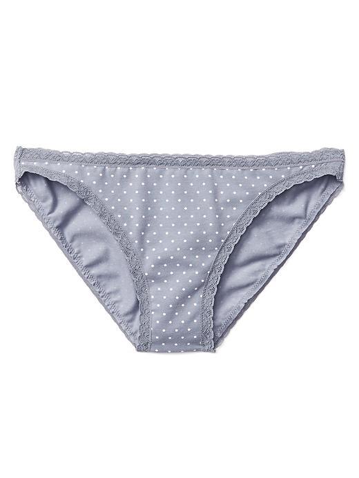 Gap Women Lace Trim Skinny Bikini - Dot Cool Grey
