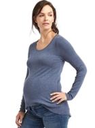 Gap Soft Ribbed Hi Lo Tee - Navy Heather