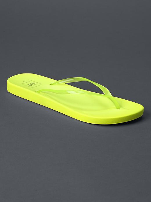 Gap Women Rubber Flip Flops - Neon Yellow