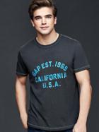 Gap Men Worn Logo T Shirt - Moonless Night