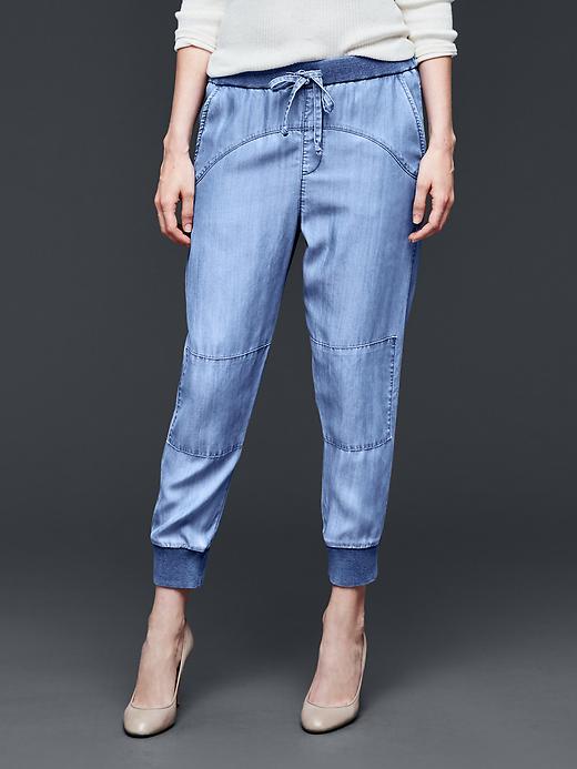 Gap Women 1969 Tencel Denim Jogger Pants - Medium Indigo