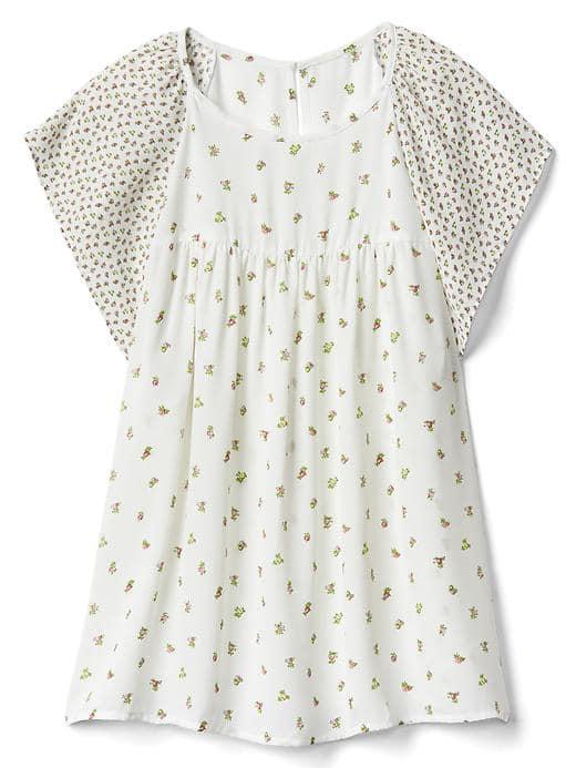 Gap Women Floral Flutter Top - Soft Ivory
