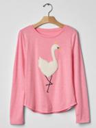 Gap Embellished Love Graphic Tee - Pink Glo Neon