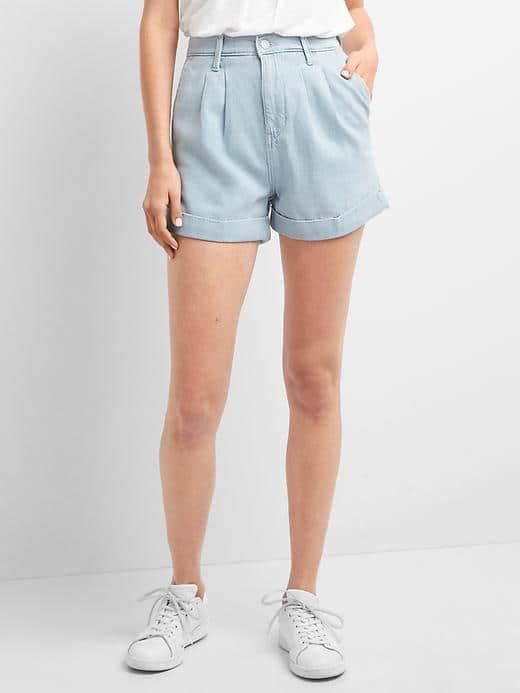 Gap Women Super High Rise Tencel Denim Shorts - Light Indigo