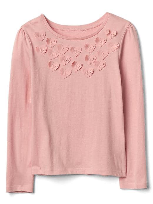 Gap Heart Applique Tee - Pink Standard