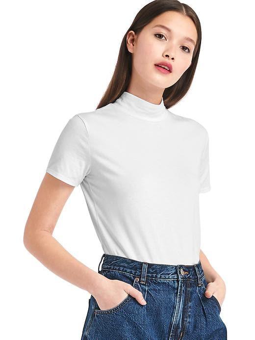 Gap Women The Archive Re Issue Mockneck Tee - White