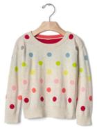 Gap Rainbow Dots Sweater - Oatmeal Heather