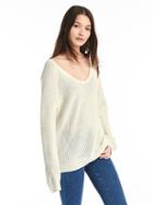 Gap Women Soft Textured Merino Wool Blend Sweater - Snow Cap