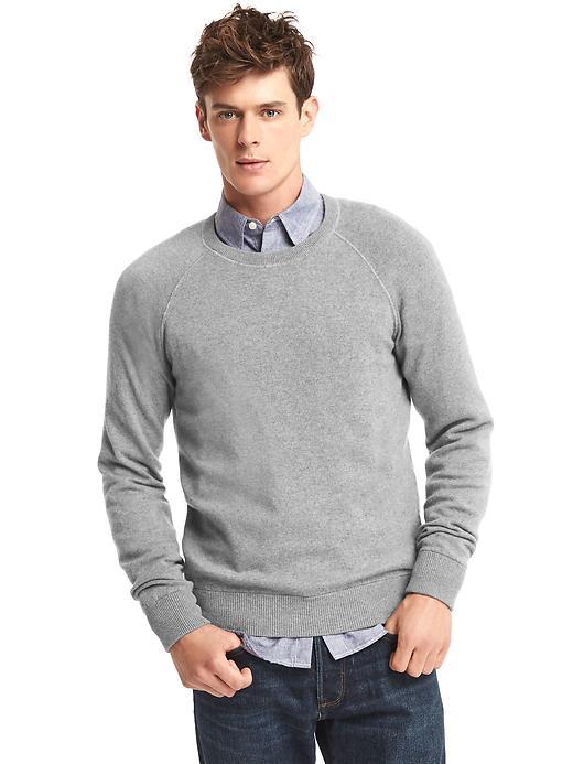 Gap Men Wool Crewneck Sweater - Light Gray