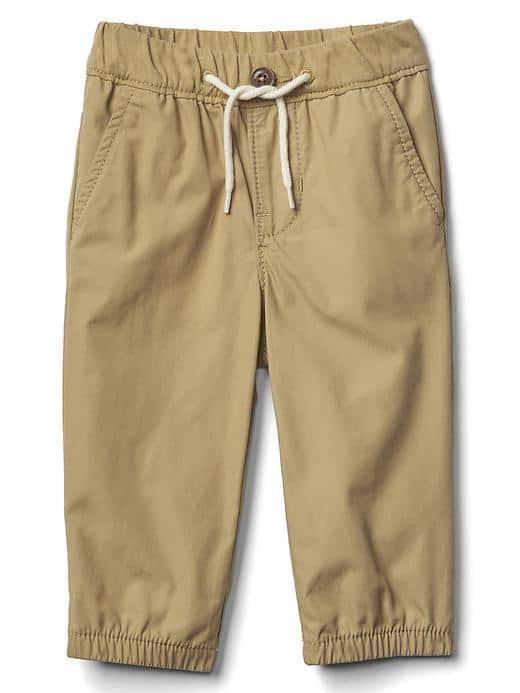 Gap Solid Poplin Joggers - Buckskin