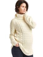Gap Cable Knit Turtleneck Sweater - New Off White