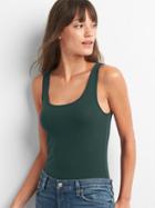 Gap Scoop Neck Tank - Campus Green