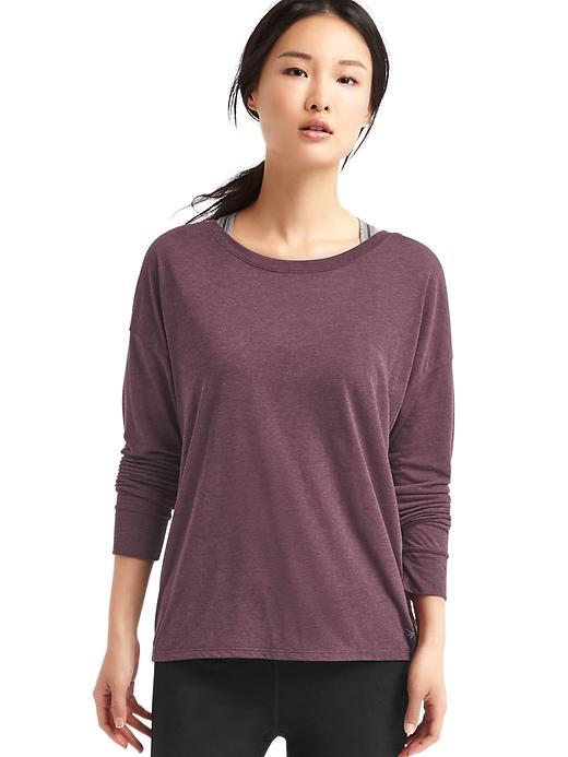 Gap Women Gapfit Breathe Air Long Sleeve Tee Plum Pie LookMazing