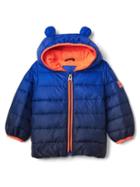 Gap Coldcontrol Max Bear Puffer Hoodie - Bristol Blue