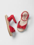 Gap Strappy Bow Jute Sandals - Red