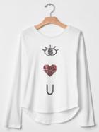 Gap Embellished Love Graphic Tee - White