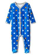 Gap Starry Velour Footed One Piece - Blue Allure