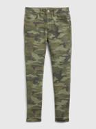 Kids High Rise Ankle Camo Jeggings With Stretch