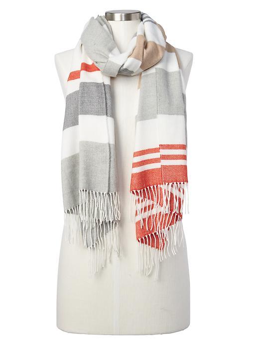 Gap Women Cozy Modal Stripe Scarf - Oatmeal Heather