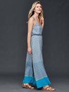 Gap Women Double Strap Print Maxi Dress - Blue Print