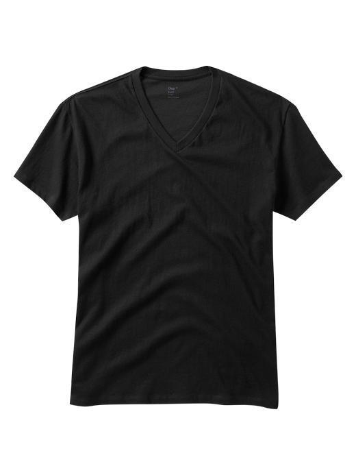 Gap Mens Soft V Neck T Shirt - True Black