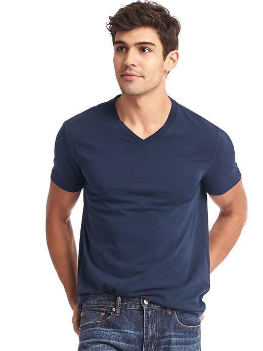 Gap Men Slub V Neck Tee - Dark Night