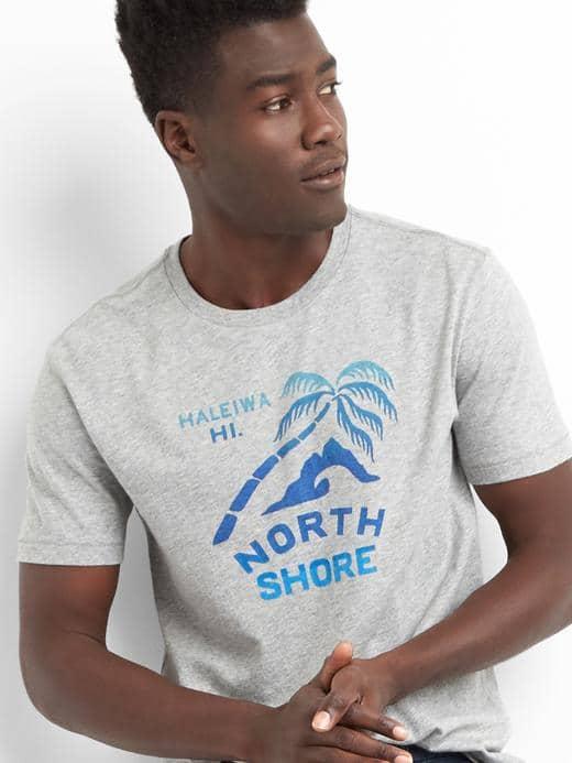 Gap Men North Shore Graphic Tee - New Heather Grey