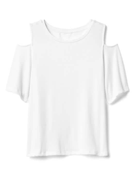 Gap Softspun Cold Shoulder Top - White