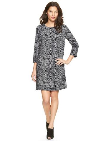 Gap Leopard Three Quarter Sleeve Dress - Leopard Print
