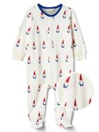 Gap Organic Gnome Footed One Piece - Ivory Frost